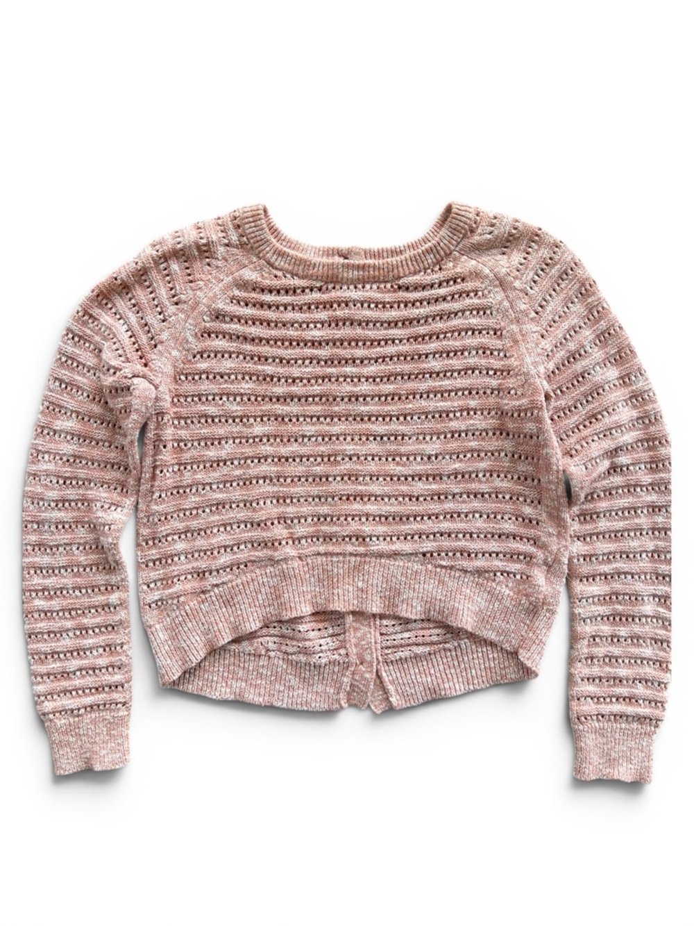 Moth by Anthropologie Pink Knit Sweater Back Button Cottagecore Top Medium